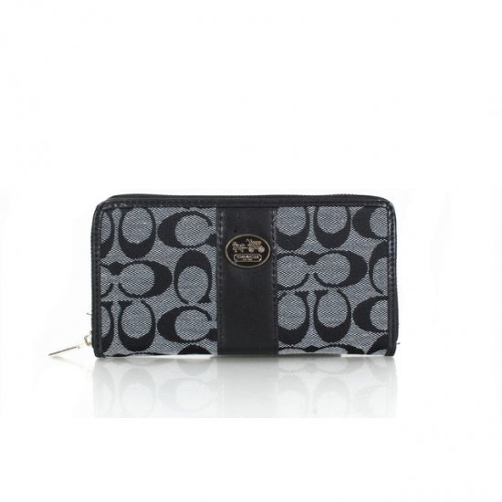 Coach Zippy Logo Signature Small Grey Wallets FER | Women